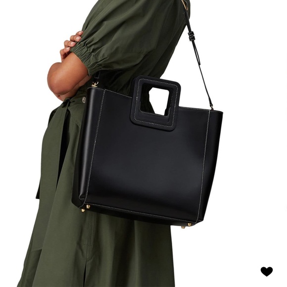 STAUD Handbags - Staud Shirley Leather Black Tote Bag